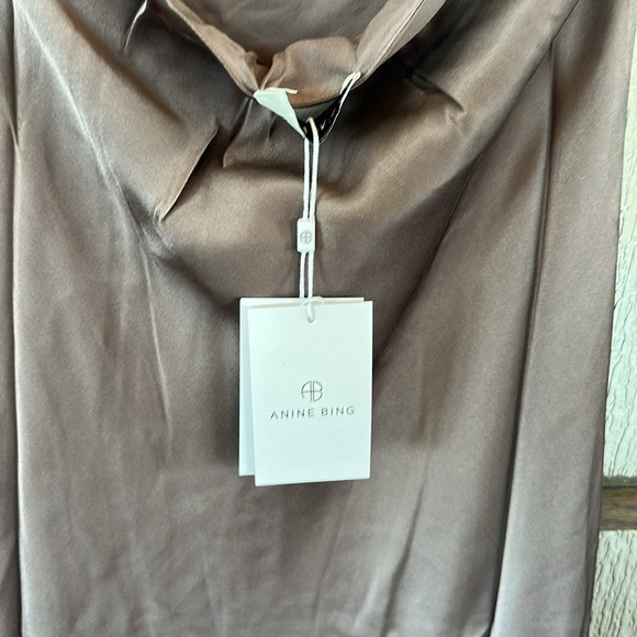 Anine Bing Eliana Silk Cowl Neck Dress size Large NWT - Picture 12 of 16